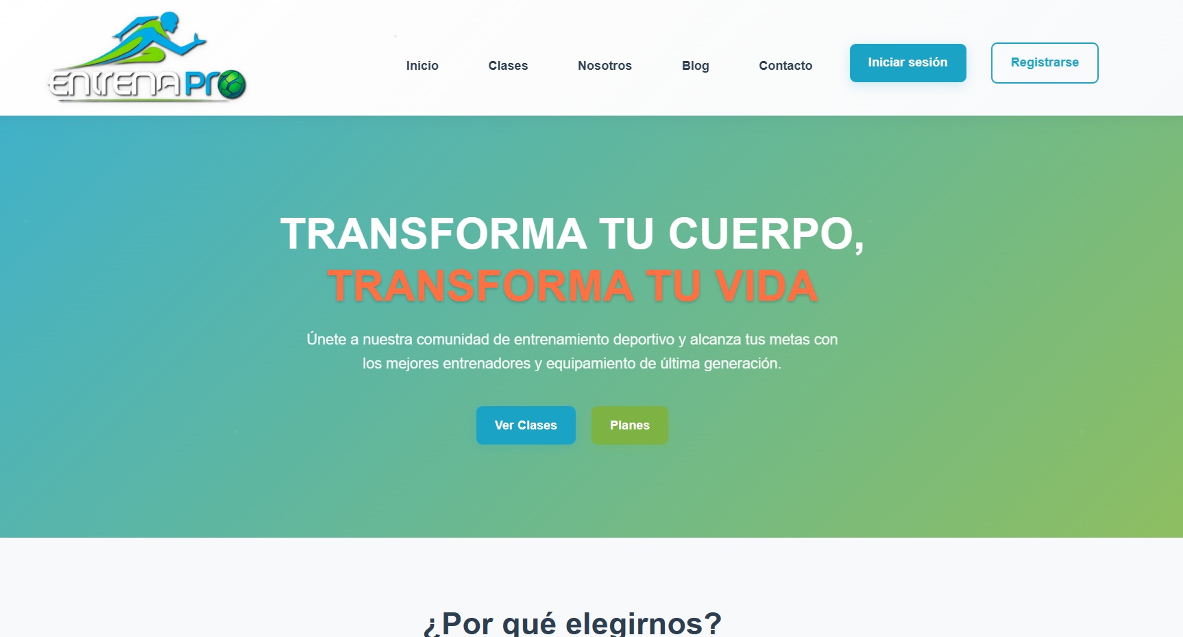 EntrenaPro - Plataforma web para gimnasio
