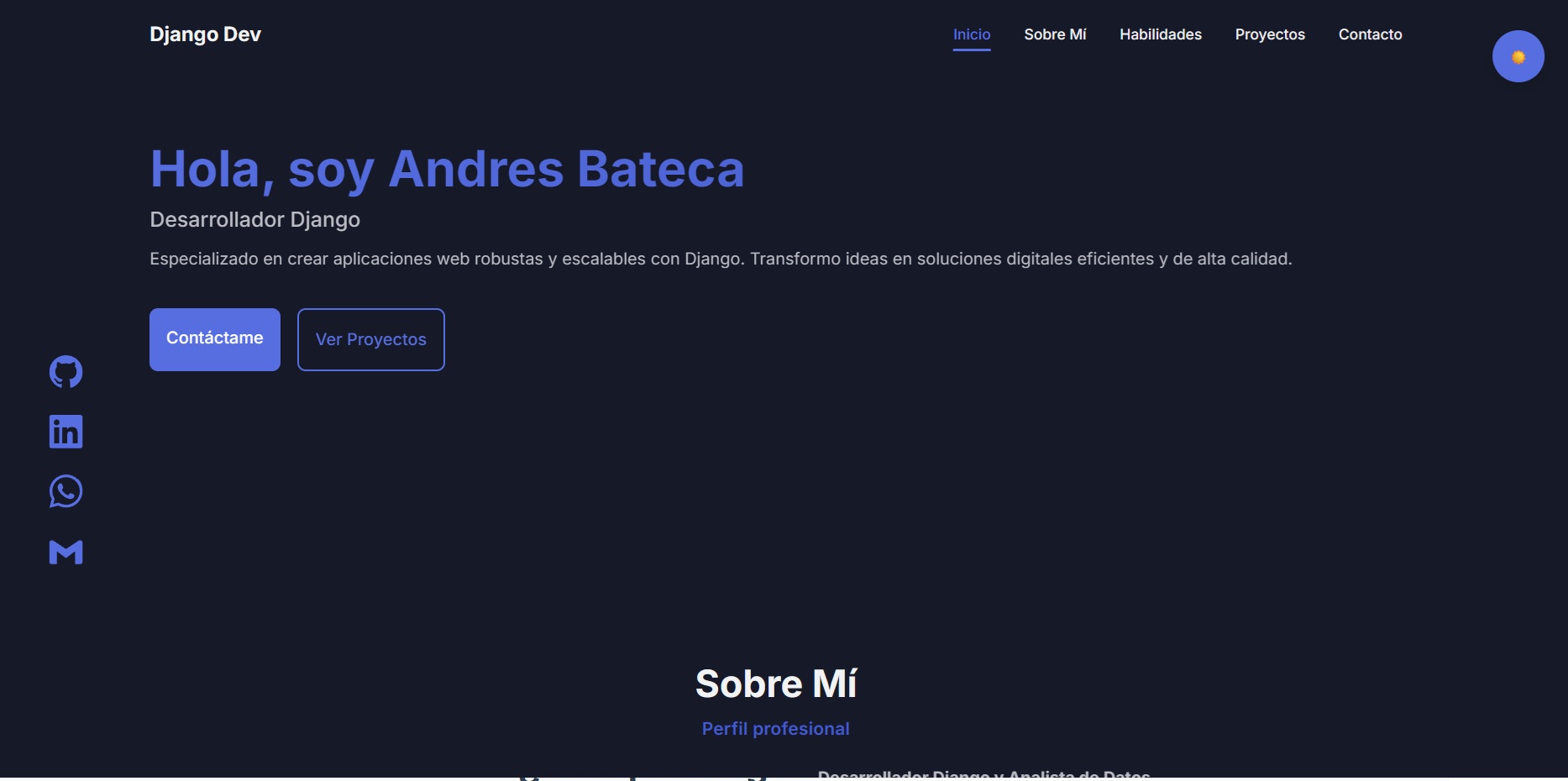 Portafolio profesional Django
